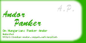 andor panker business card